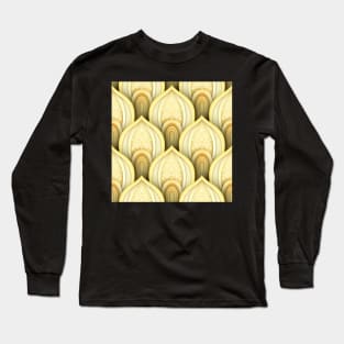 Seamless Pattern with Gold Ethnic Motifs Long Sleeve T-Shirt